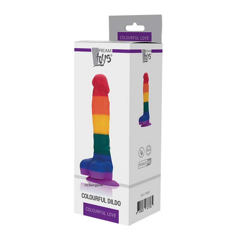 Colourful Love Realistic Dildo in its Display Box