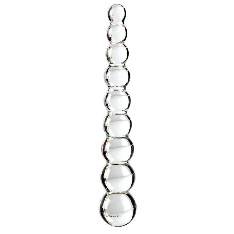 Icicles Hand Blown Glass Massager on a white background.
