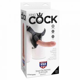 King Cock Strap-On Harness With 8 Inch Cock Outer Box.