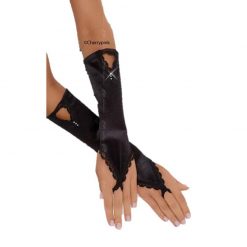 Softline Black Gloves with diamond Detail