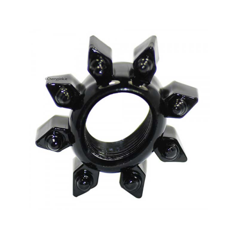 Black Basic Cock Ring Star Shape on a white background.