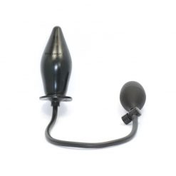 Black Inflatable Anal Plug With Hand Pump