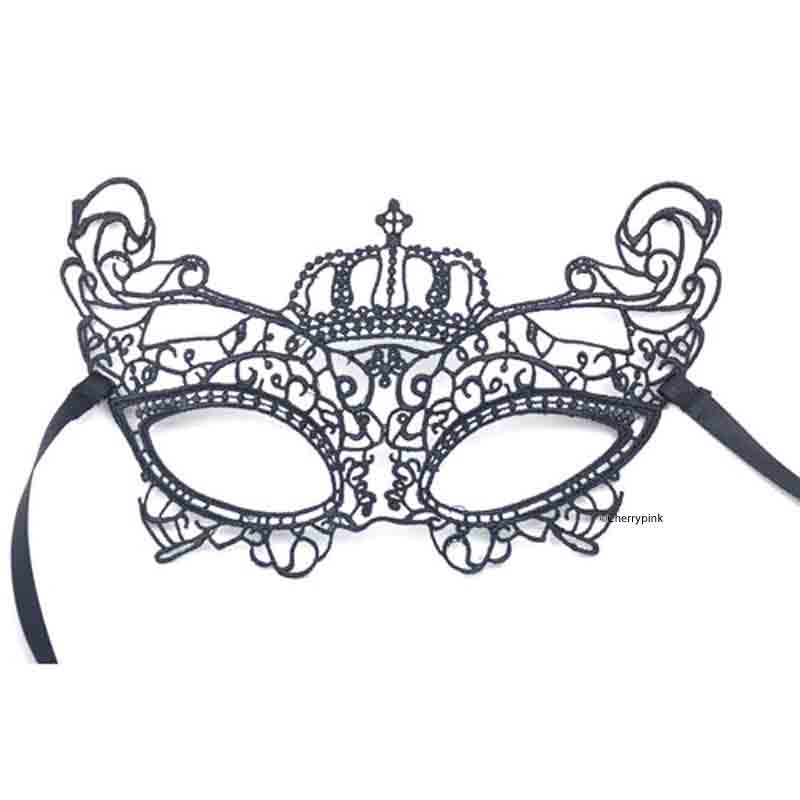 Crown Lace Mask on a White Background