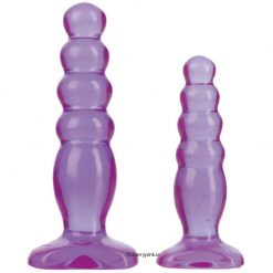 Crystal Jellies Anal trainer Kit Two Purple Butt Plug