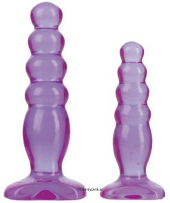 Crystal Jellies Anal trainer Kit Two Purple Butt Plug