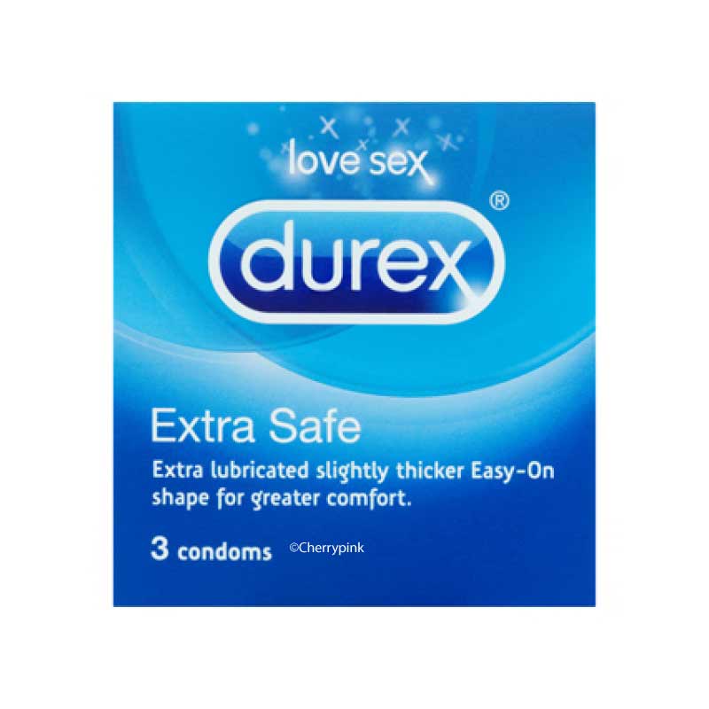 Durex Extra Safe Three Pack in a Blue Box