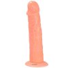 A flesh coloured dildo with a suction cup