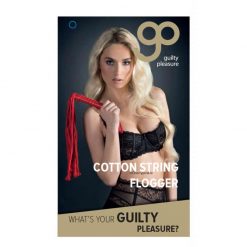 GP Cotton String Flogger Red Packet With A Picture Of a Model Holding The Flogger