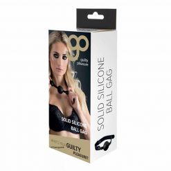 Gp Solid Silicone Ball Gag Black in its Display Box