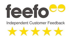Data Security Page Cherry Pink Feefo Customer Reviews Logo.