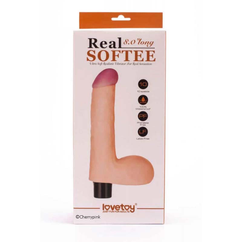 Real Softee Vibrating Realistic Dildo Outer Box.
