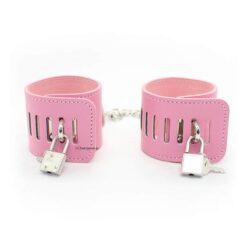 Wrist cuffs restraints handcuffs with metal chain and two padlocks with keys