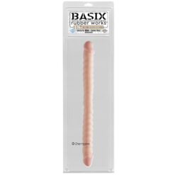Basix 18 Inches Ribbed Double Dong Outer Packet.