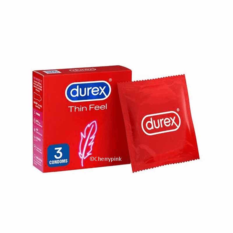 Durex 3 Pack Thin Feel Condoms Red.
