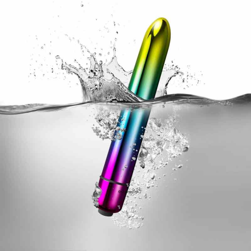 Rocks Off Prism Vibrator Metallic Rainbow in Water.