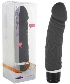 Classic Original Dildo Vibrator Black and Outer Box.