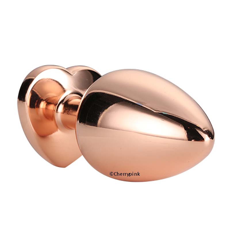 Gleaming Love Large Rose Gold Butt Plug Tip Close Up.