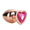 Gleaming Love Rose Gold Pink Heart Butt Plug Base Close Up.