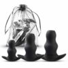 Hollow Butt Plug Set of Three in Black Colour.