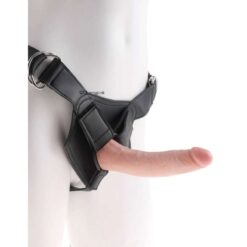 King Cock 7 Inch Strap-on Harness Flesh Colour.