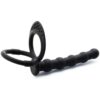 Silicone Anal Beads with 2 Cock Rings in Black Colour.
