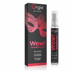 Orgie Wow Strawberry Ice Bucal Spray and Outer Box .
