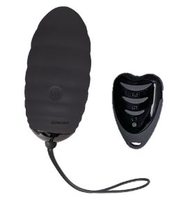 The vibrating egg with the remote control together on a white background