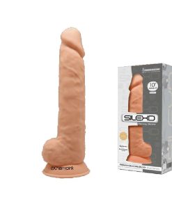 SilexD 10 Inch Dual Density Realistic Dildo Flesh and Outer Box.