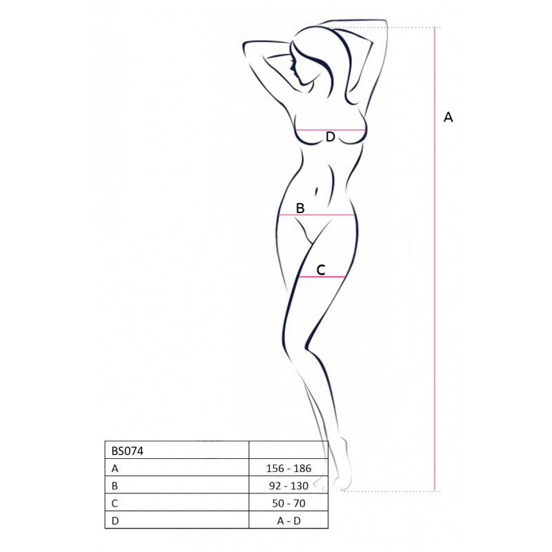 Passion Floral Print Bodystocking Sizes Chart.