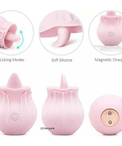 7 Function Rechargeable Rose Vibrator different views.