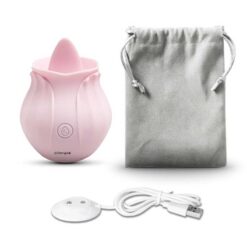 7 Function Rechargeable Rose Vibrator Bag and Charing Cable.