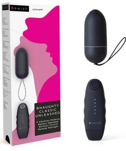 B Naughty Classic Unleashed Remote Massager and Outer Box.