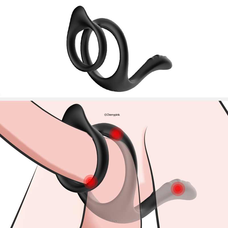 The black rubber cock ring on a Drawing of Penis.