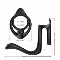 The Sizes for the Silicone Dual Penis Ring With Taint Teaser