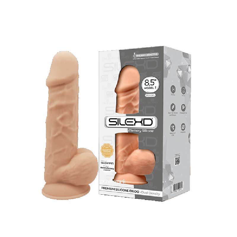 SilexD 8.5 Inch Dual Density Realistic Dildo and Outer Box