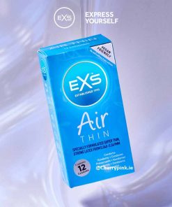 EXS Air Thin Condoms 12 Pack on a purple background