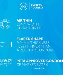 EXS Air Thin Condoms 12 Pack Blue Information Leaflet