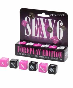 Sexy 6 Dice Foreplay Edition Game Box and The Six Dices.