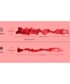 A cutaway look at the inside texture of the orifices of the sex toy doll