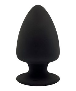 SILEXD Large Butt Plug Model 1 Black Standing On A White Background