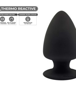 SILEXD Medium Butt Plug Model 1 Black With Information on The Thermo Reactive Properties