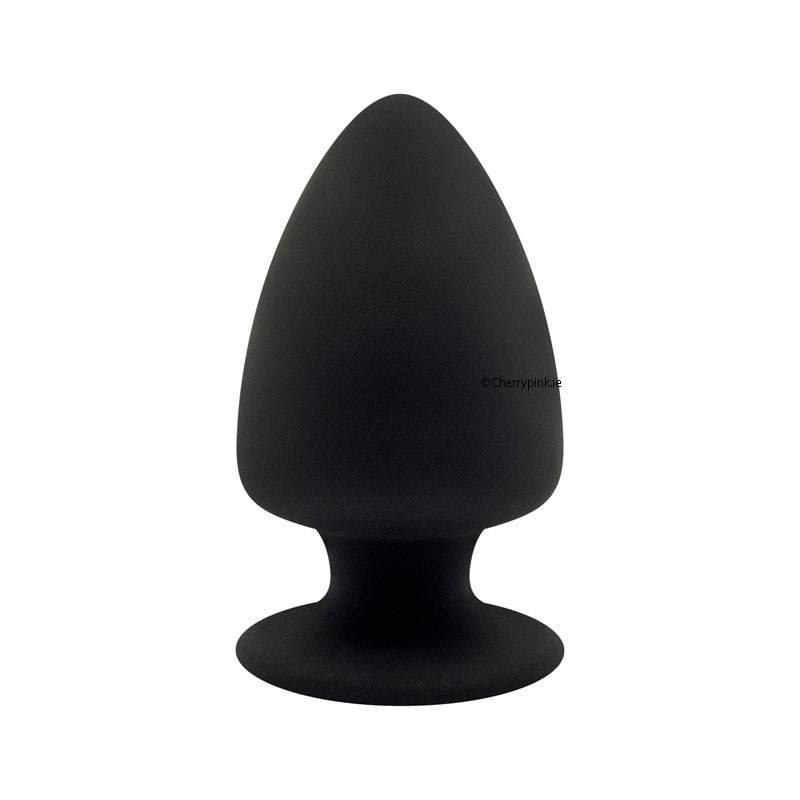 SILEXD Medium Butt Plug Model 1 Black Standing on a White Background
