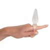 Finger Plug Transparent on a finger.