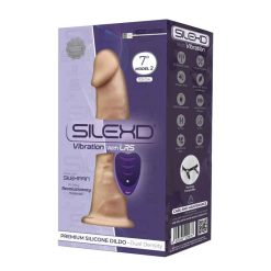 Silexd Model Two Seven Inch Vibrating Dildo in Its Purple Display Box