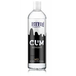 BTB Cum Water-based Lubricant 250ml black and white squeezy bottle on a white background