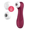 Pro 2 Generation 3 with Liquid Air in Wine Red By Satisfyer with its two caps.