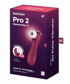 Pro 2 Generation 3 with Liquid Air Wine Red By Satisfyer Outer Box.