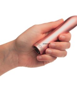 A hand holding the Doxy Bullet Vibrator Pink