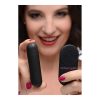A female model holding the black bullet vibrator