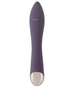 The back of the Javida clitoral vibrator standing on a white background